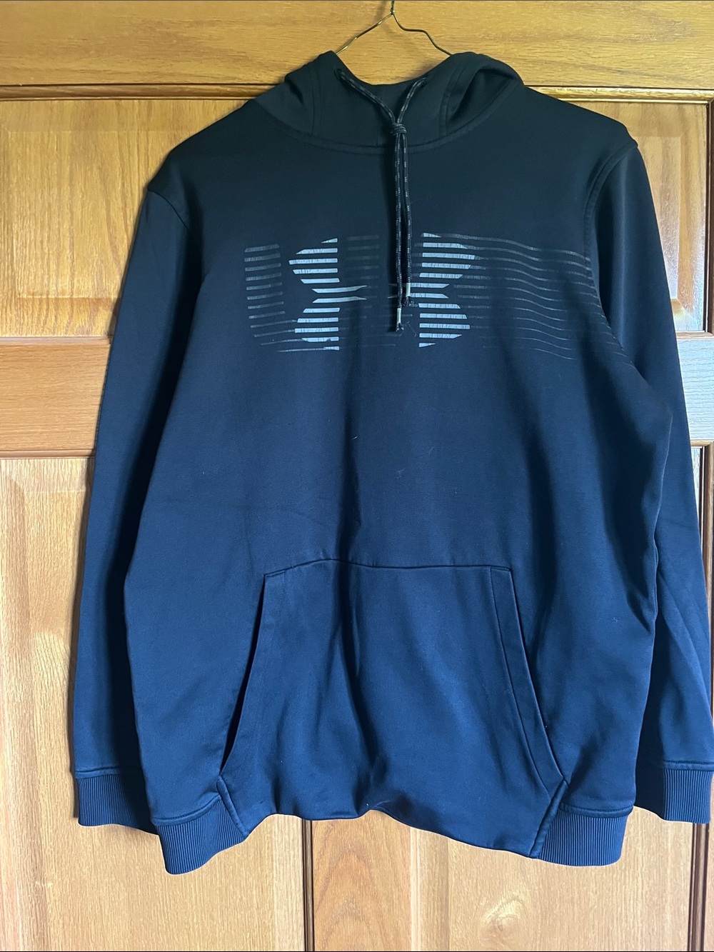 Under Armour Men's Black Hoodie with Striped Logo